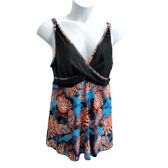 Grace Karin Tropical Print Top High-Waisted Bottom Tankini Swimsuit Set Size 2XL - Picture 3 of 10